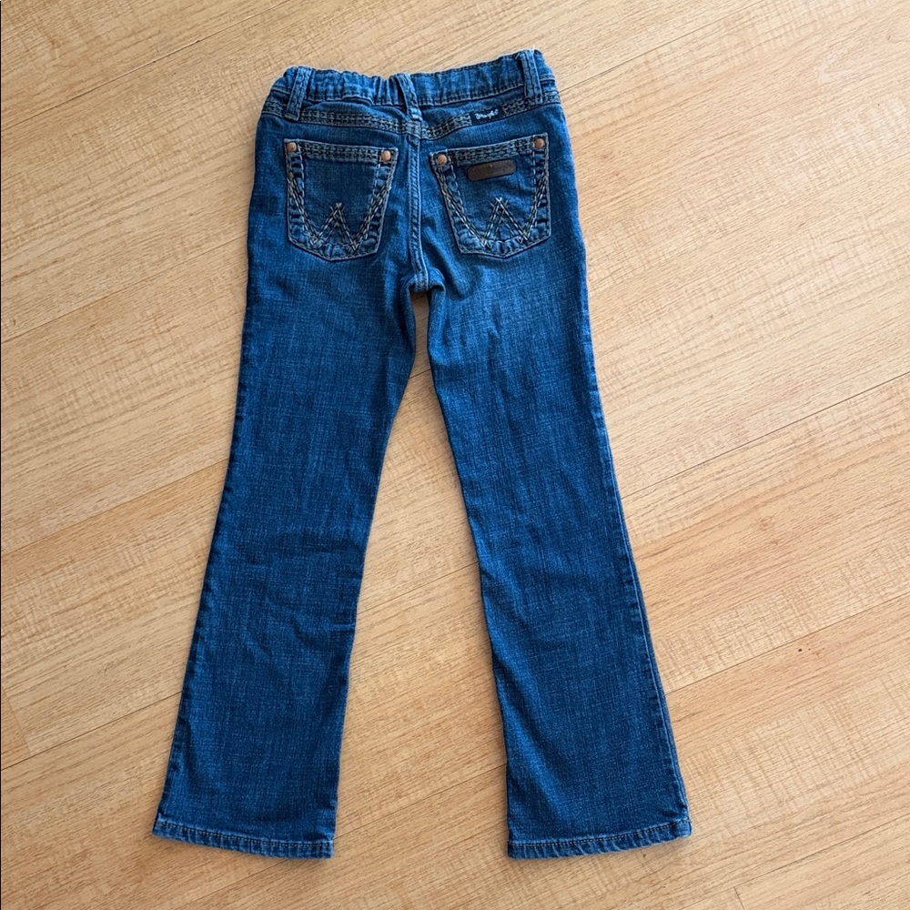 Wrangler Dark Blue Girls' Flared Jeans Size 10 Slim